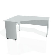 Pracovný stôl Gate, ergo, pravý, 160x75,5x120 cm, sivá/sivá