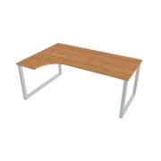 Pracovný stôl UNI O, ergo, pravý, 180x75,5x120 cm, jelša/sivá