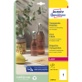 Etikety polyesterové 210x297mm Avery A4 25 hárkov priehľadné