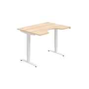 Pracovný stôl Motion Ergo, ZO, 2S, 120x70,5-120,5x90 cm, agát/biela