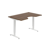 Pracovný stôl Motion Ergo, ZO, 2S, 140x70,5-120,5x90 cm, orech/biela