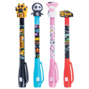 Guľôčkové pero SECRET GIMBOO, neviditeľné, s podsvietením, blister, mix motívov, displej 20 ks