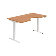 Pracovný stôl Motion Ergo, PO, 2S, 160x70,5-120,5x90 cm, jelša/biela