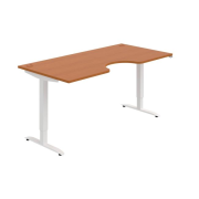 Pracovný stôl Motion Ergo, ZO, 2S, 180x70,5-120,5x90 cm, čerešňa/biela