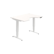 Pracovný stôl Motion Ergo, PO, 3S, 120x61-128x90 cm, biela/biela